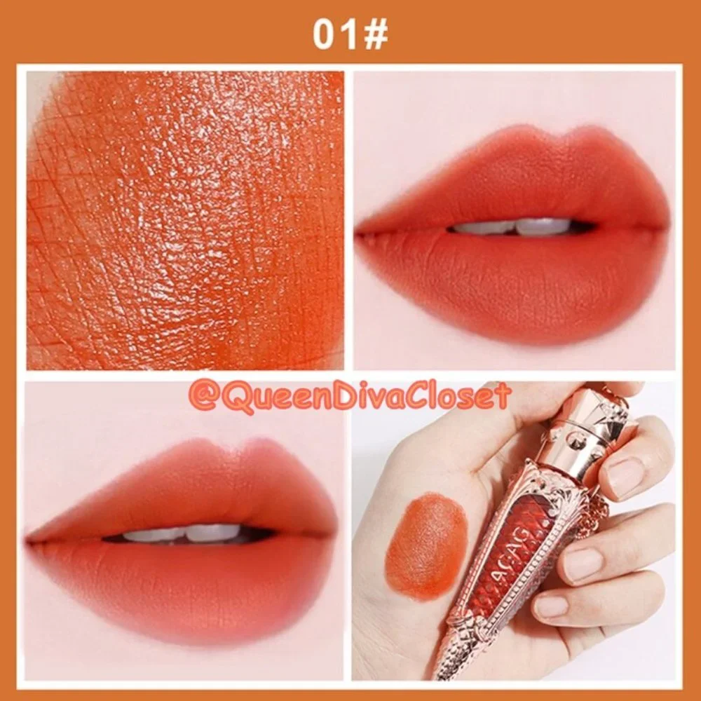 Queen's Scepter Red Vile Pendent Matte Velvet Liquid Lipstick Carrot 01 - Picture 3 of 9